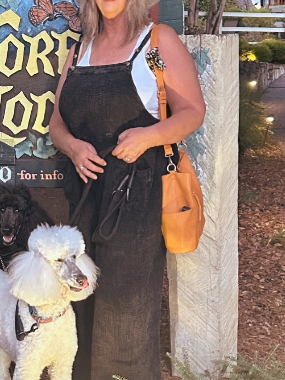 Black  Wide-Leg Overalls